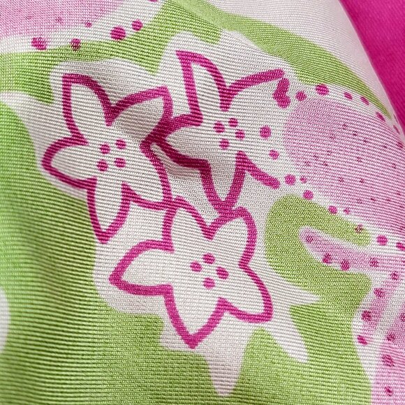 Lilly Pulitzer Pink & Green Floral Silk Scarf - Picture 9 of 11